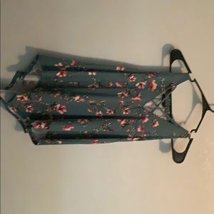 Flowy green flowered blouse